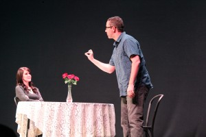 During last year’s 10-minute plays performed on Jan. 8-9, Mr. Johnson and Ms. Yeaton portray a couple on a dinner date. Photo by 