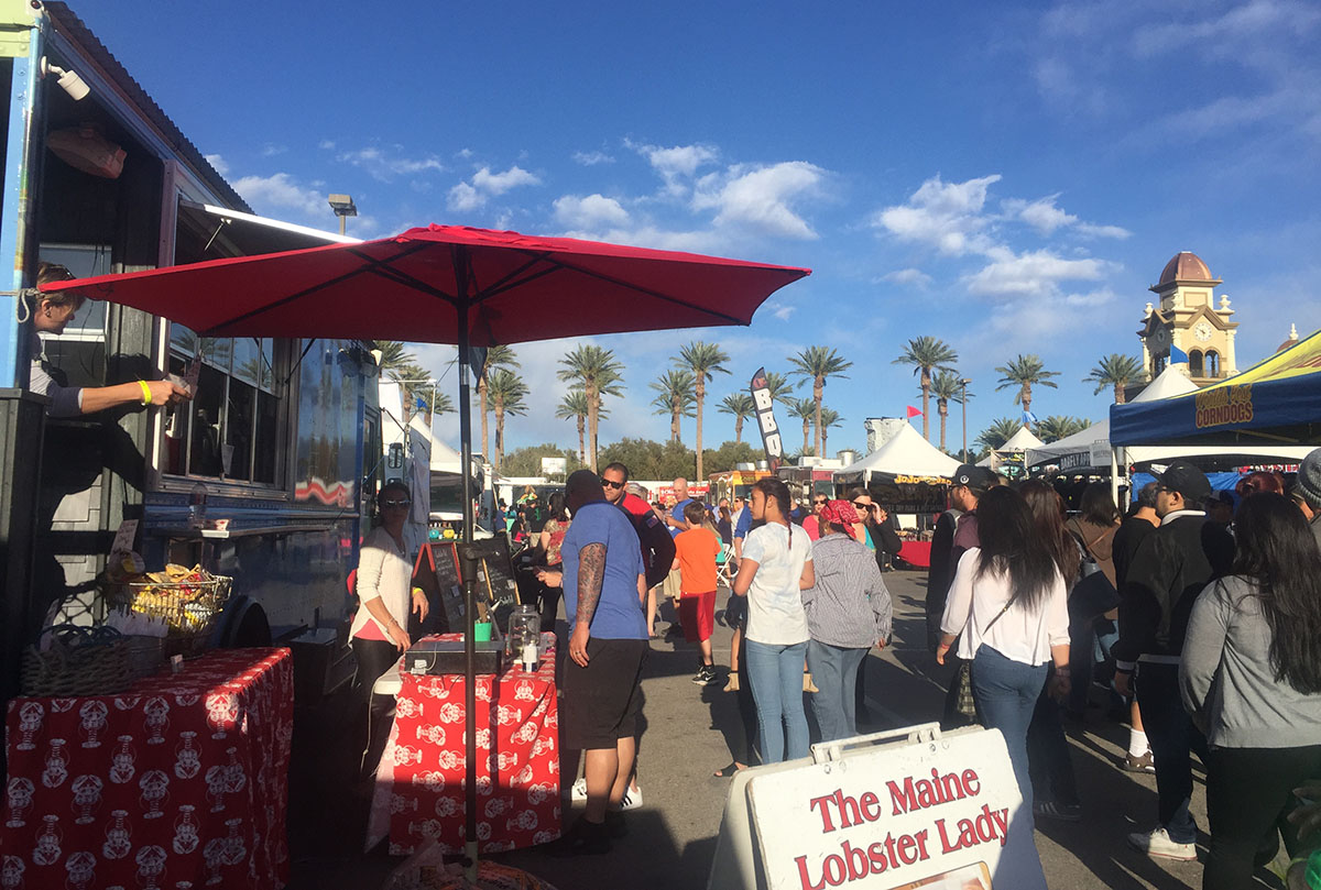 The first day of the Great American Foodie Fest featured food trucks including The Maine Lobster Lady and a corndog place. Photo by Lexi Lane