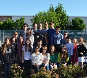 The valedictorians of 2014 pose for a photo to submit to the school district. (Photo by Kacie Leach)