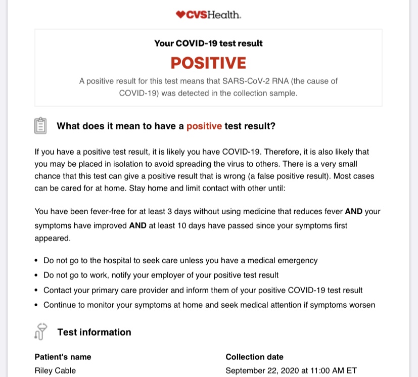 Cvs Positive Covid Test Results Template Pdf