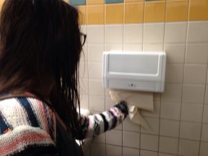 Students asked for more sanitation in school bathrooms, so in Jan, hand dryers will be installed in the bathrooms of the quad, 200s, and 300s halls to eliminate paper towels. Photo by Maddie Baker