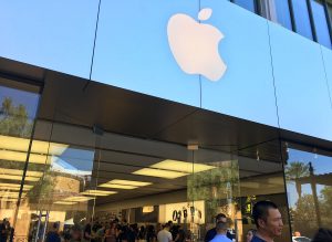 On release day of the iPhone 7, people lined up around the block to get a look at the new inovation. Photo by Lorin Enns