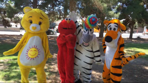 Dressed up in costumes for DSOSN (Down Syndrome, 16th annual buddy walk) freshmen Vanessa Vance, Sage Tippie, and Rayne Hayes walked around, danced, and met kids with Down Syndrome. Photo courtesy of Rayne Hayes